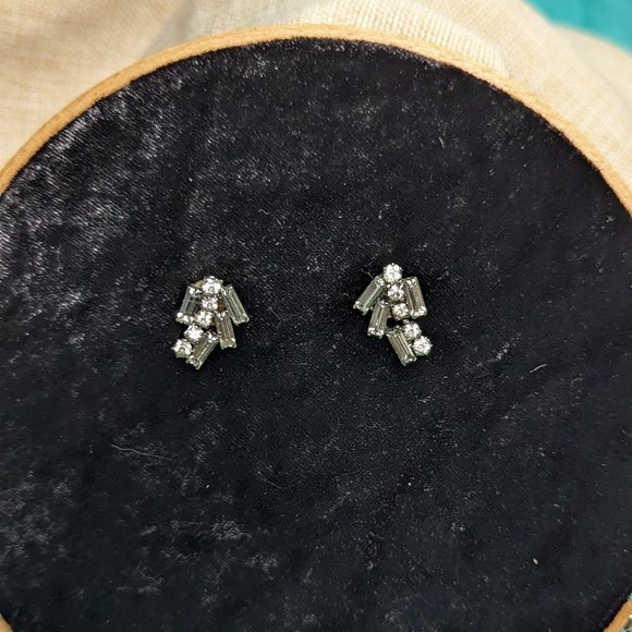 Retro vintage rhinestones earrings - Picture 1 of 3